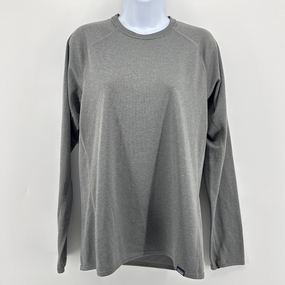 Patagonia Capilene Midweight Crew Base Layer Men M Gray Polartec Shirt‎ Hiking